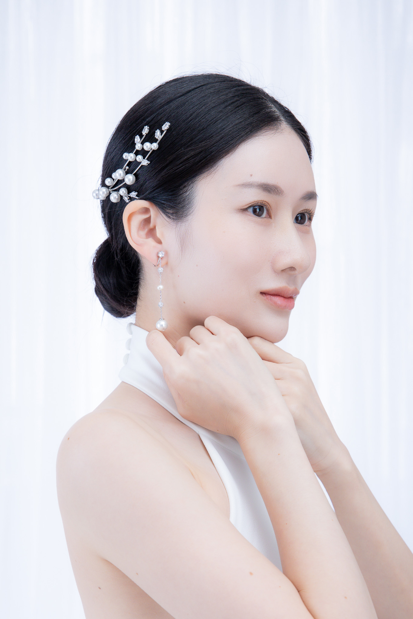 YL Marquise ウェディングダングルイヤリング 花嫁用 ブライズメイド キュービックジルコニア ロングブライダル レバーバックイヤリング レディース プロム : SWEETV Marquise Wedding Dangle Earrings for Brides